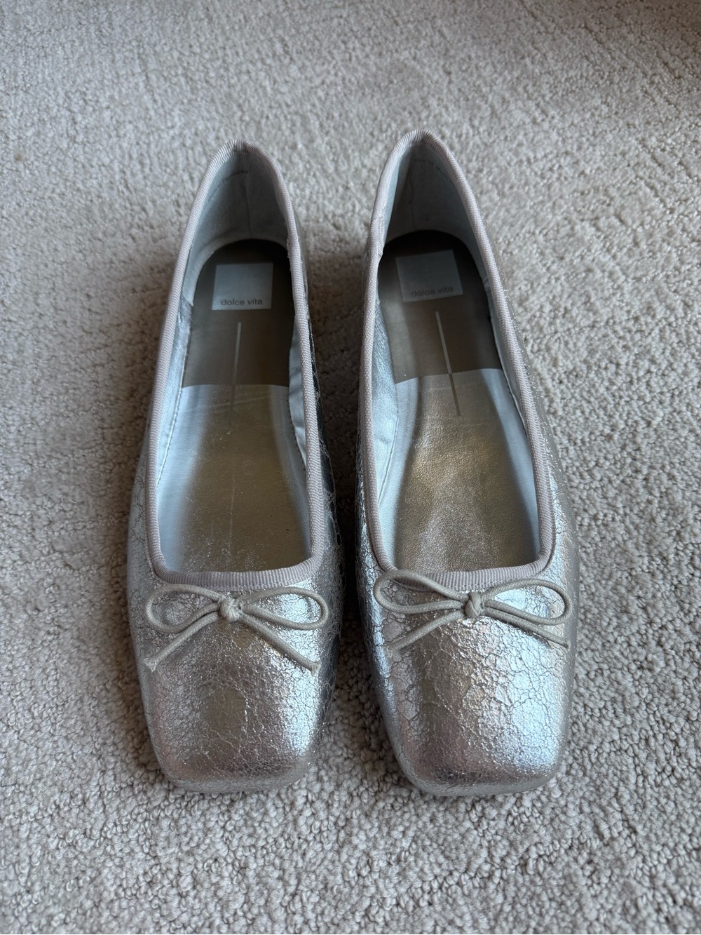Dolce Vita Silver Metallic Ballet Flats
